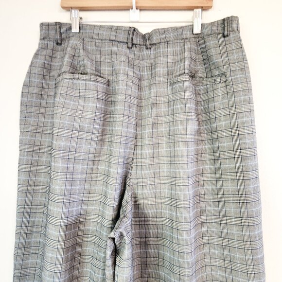 ModCloth Plus Size Wide Leg Plaid High Waist Trouser Pants Women 1X Pockets - Picture 10 of 16